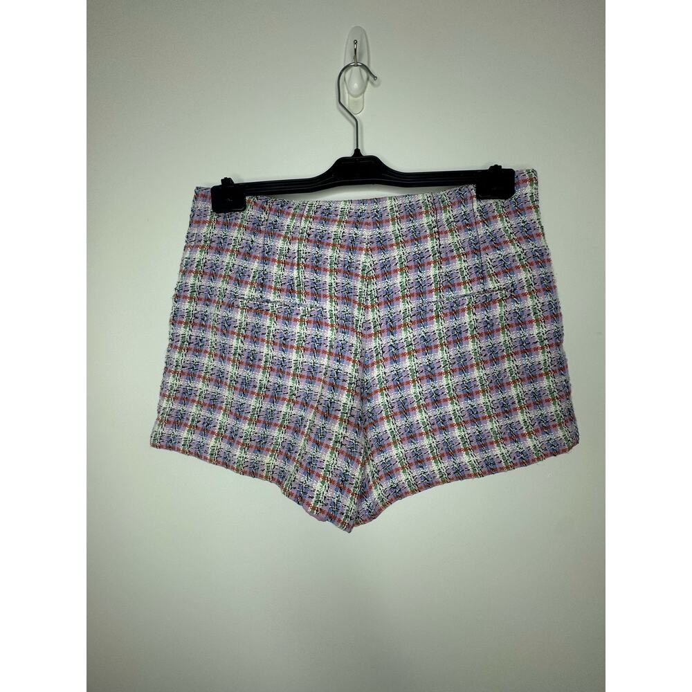 ￼Veronica Beard Inara Plaid Tweed Shorts, Light Violet, Women’s size 10 - Picture 3 of 5